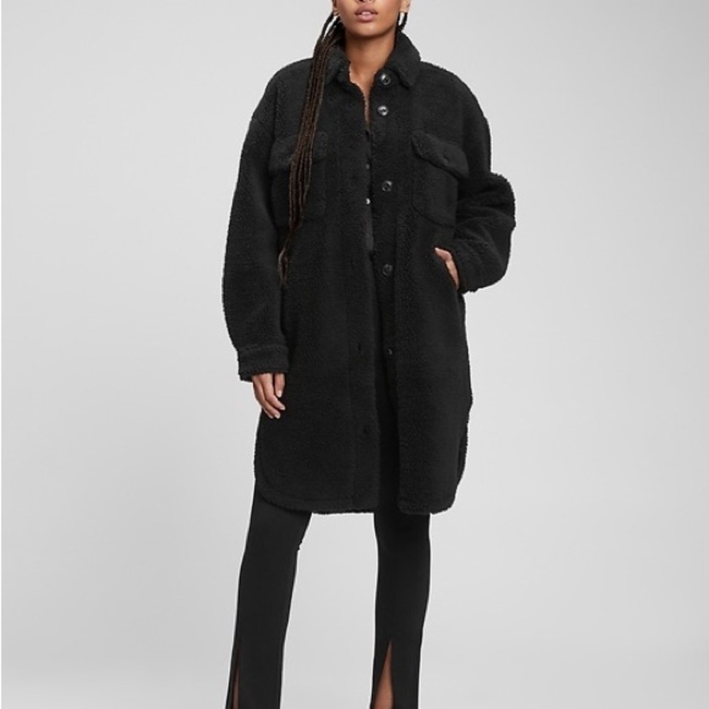 GAP Oversized Sherpa Shirt Jacket